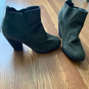 Call it spring ankle boots in dark green